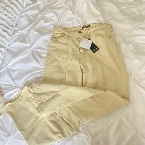 Nasty Gal split hem wide leg jeans. NWT